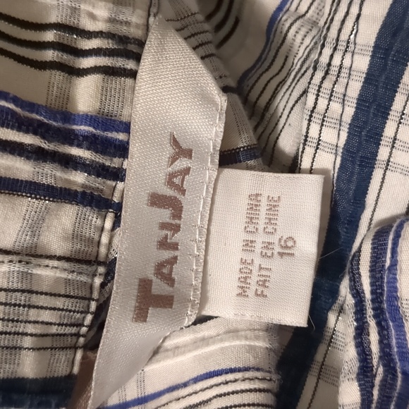 Tanjay shacket blue and white stripes size 16 - Picture 9 of 11